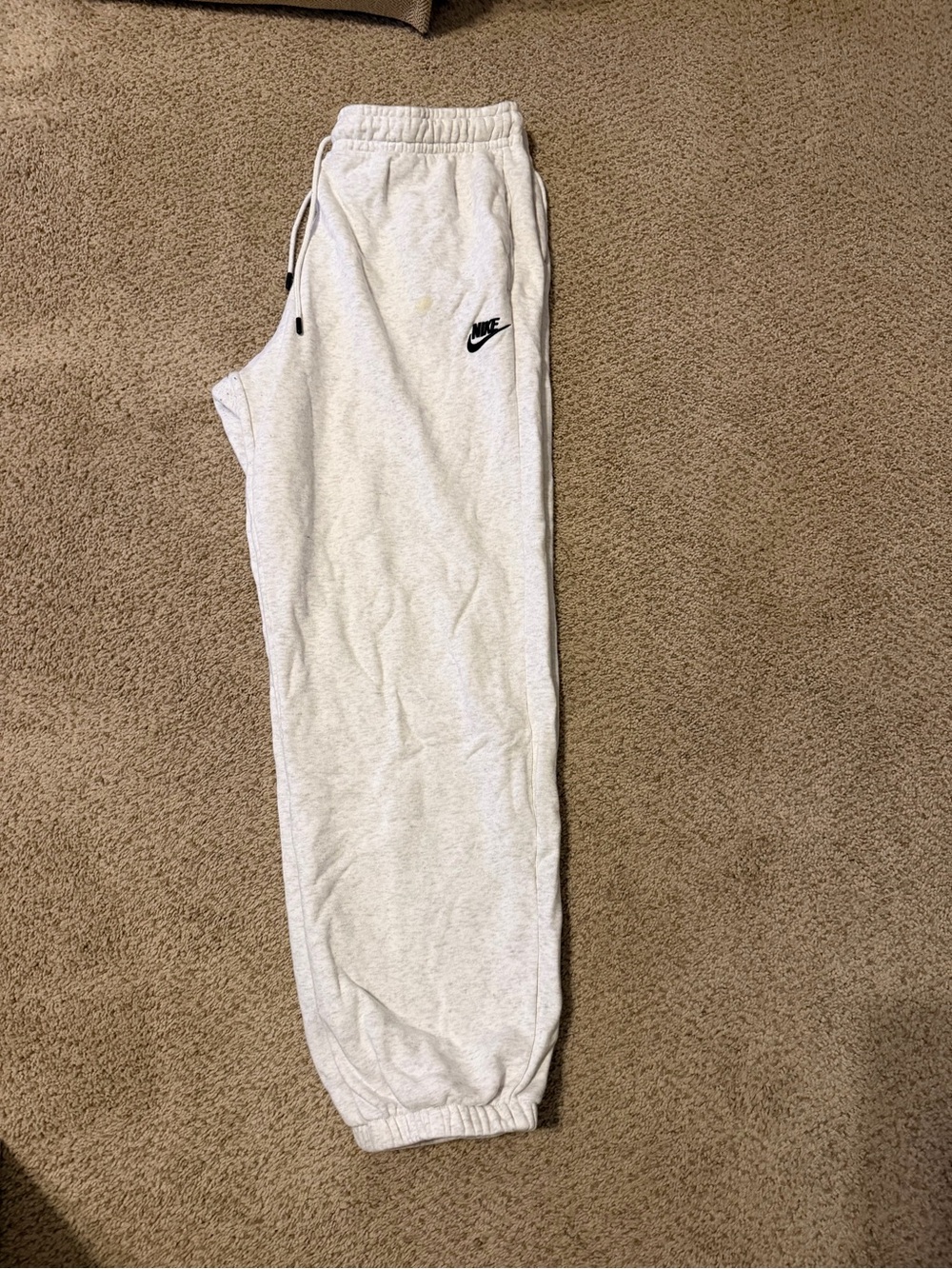 Nike Light Heather Gray Joggers with Black Swoosh